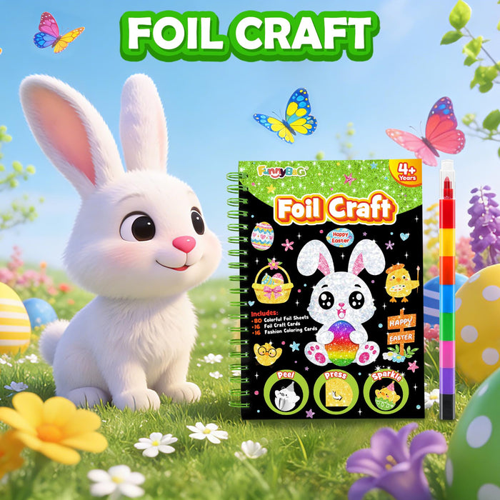 FUNNYB&G Foil Art Crafts for Kids Ages 4-8 (Easter)