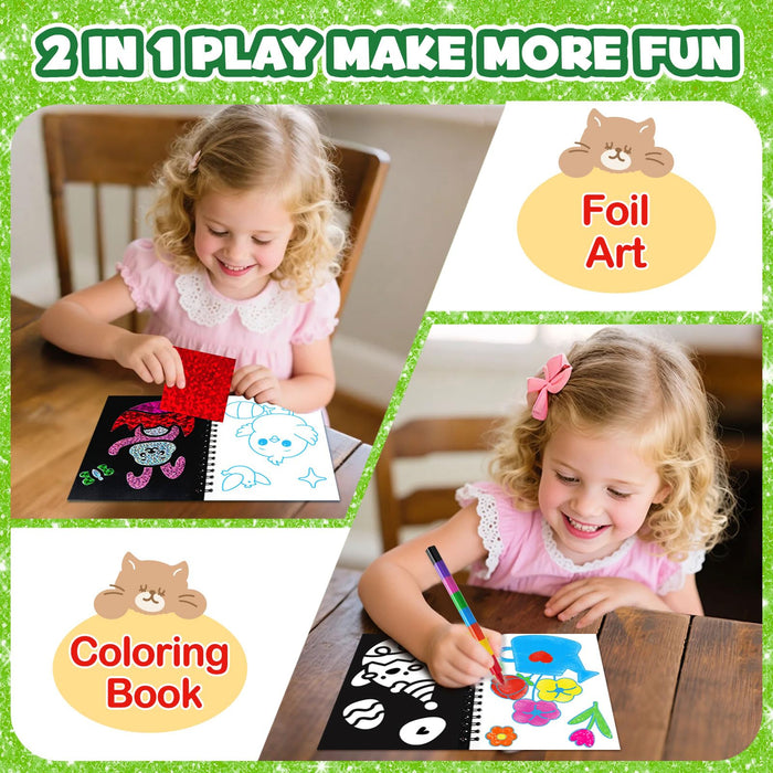 FUNNYB&G 24 Pack Foil Art Party Favors for Kids(Easter)