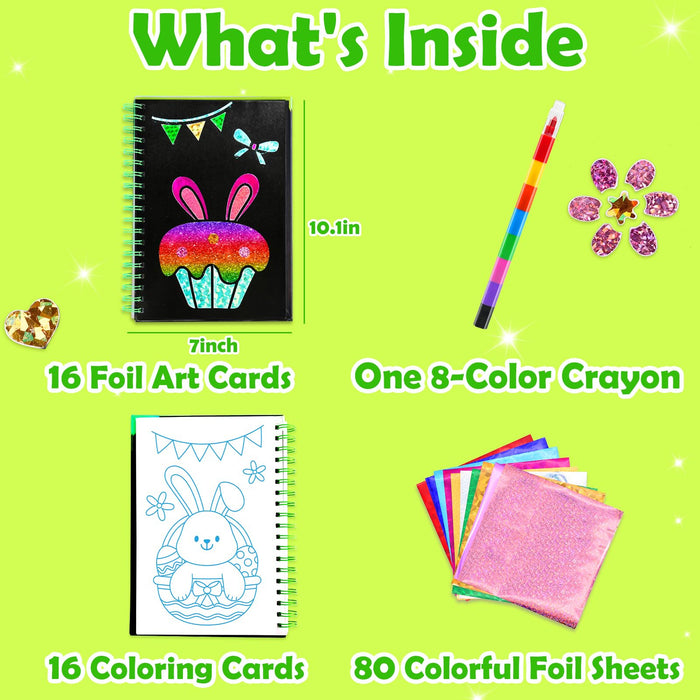 FUNNYB&G Foil Art Crafts for Kids Ages 4-8 (Easter)