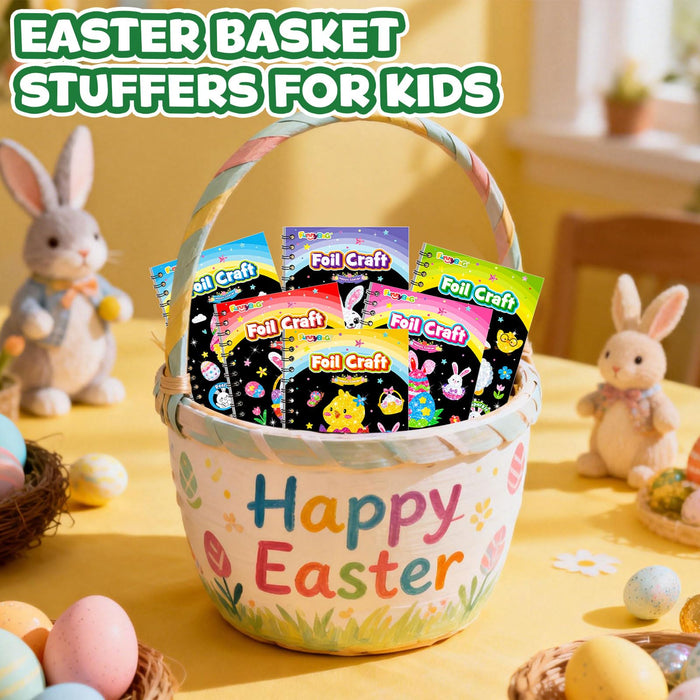 FUNNYB&G 24 Pack Foil Art Party Favors for Kids(Easter)