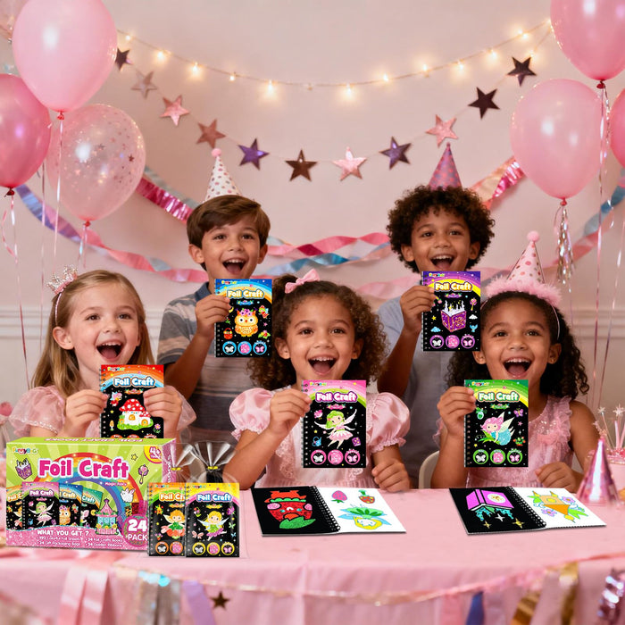 FUNNYB&G 24 Pack   Foil Art Party Favors for Kids(Fairy)
