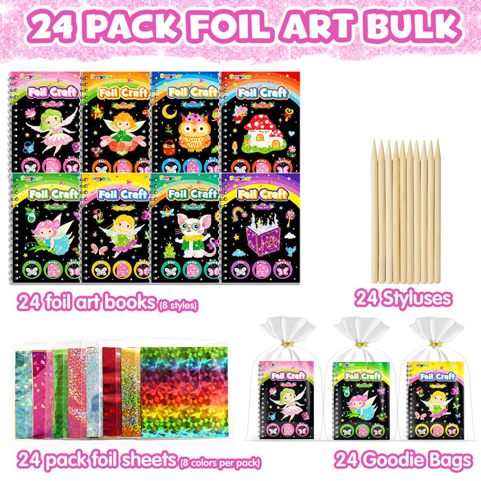 FUNNYB&G 24 Pack   Foil Art Party Favors for Kids(Fairy)