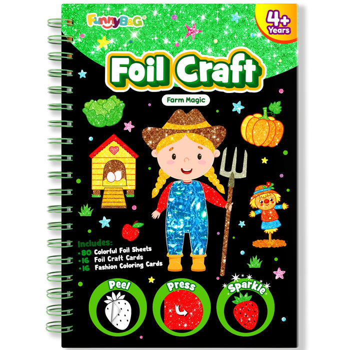 FUNNYB&G Foil Art Crafts for Kids Ages 4-8(Farm)