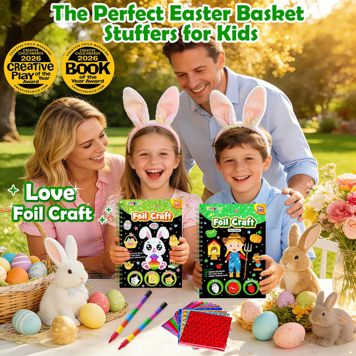 FUNNYB&G Foil Art Crafts for Kids Ages 4-8(Farm)