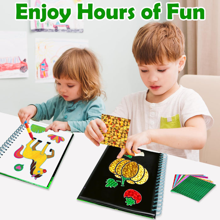 FUNNYB&G Foil Art Crafts for Kids Ages 4-8(Farm)