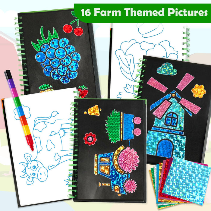 FUNNYB&G Foil Art Crafts for Kids Ages 4-8(Farm)