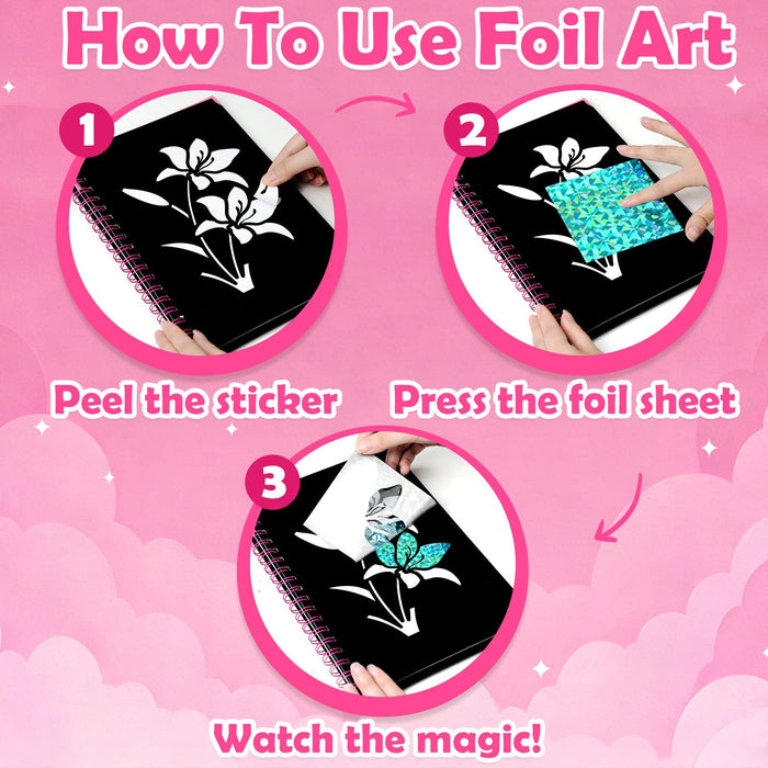 FUNNYB&G Foil Art Crafts for Kids Ages 4-8 (Flower）