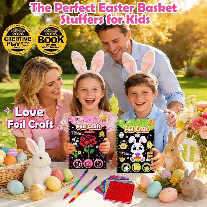 FUNNYB&G Foil Art Crafts for Kids Ages 4-8 (Flower）