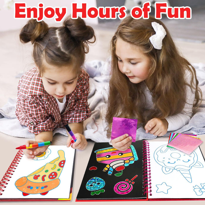 FUNNYB&G Foil Art Crafts for Kids Ages 4-8(Food)