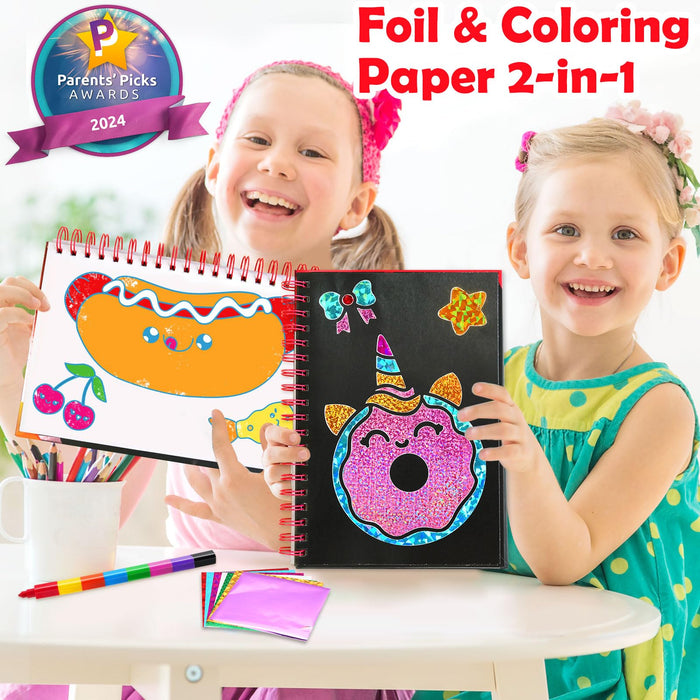 FUNNYB&G Foil Art Crafts for Kids Ages 4-8(Food)