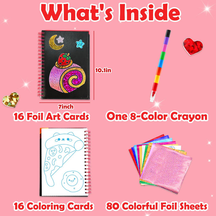 FUNNYB&G Foil Art Crafts for Kids Ages 4-8(Food)