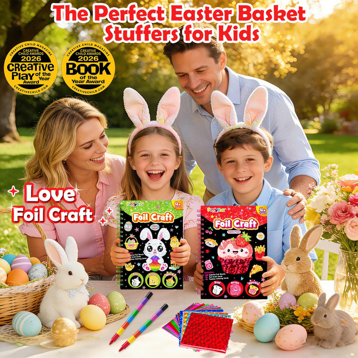 FUNNYB&G Foil Art Crafts for Kids Ages 4-8(Food)