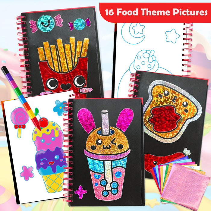 FUNNYB&G Foil Art Crafts for Kids Ages 4-8(Food)