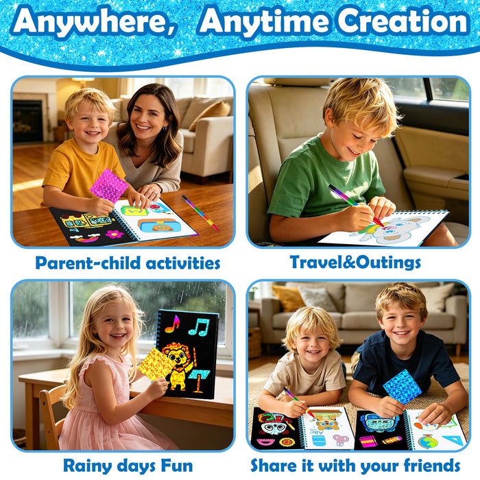 FUNNYB&G Foil Art Craft Kit for Kids, Sparkly Birthday Gift Toy for Boys