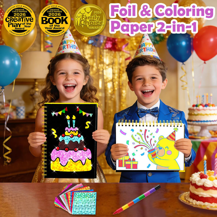 FUNNYB&G Foil Art Crafts for Kids Ages 4-8 (Happy Birthday)