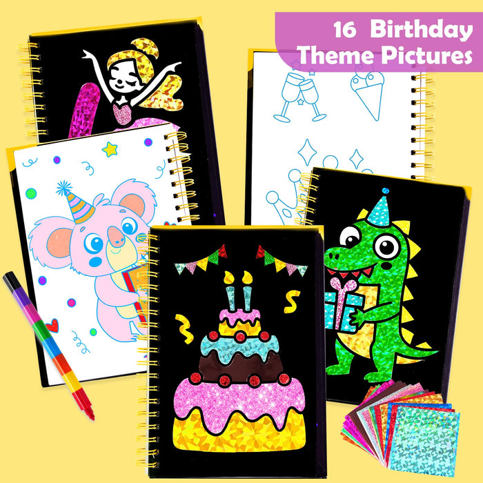 FUNNYB&G Foil Art Crafts for Kids Ages 4-8 (Happy Birthday)