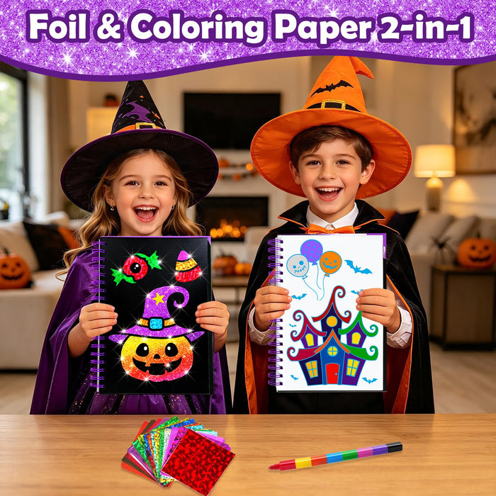 FUNNYB&G Foil Art Craft Kit for Kids（ Happy Halloween）