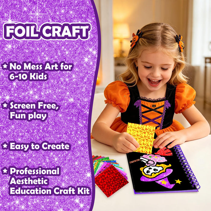 FUNNYB&G Foil Art Craft Kit for Kids（ Happy Halloween）