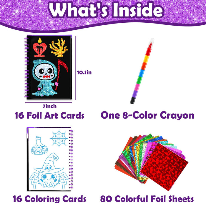 FUNNYB&G Foil Art Craft Kit for Kids（ Happy Halloween）