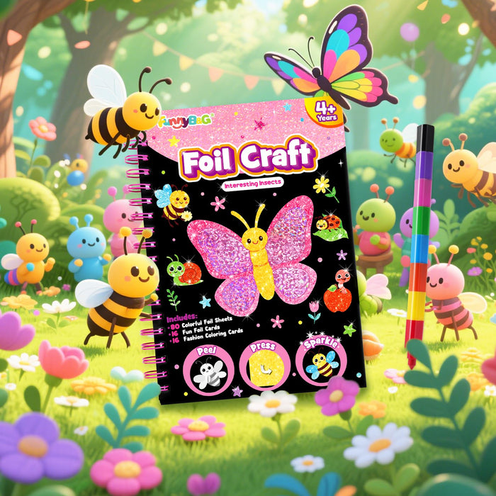 FUNNYB&G Foil Art Crafts for Kids Ages 4-8 (Insects)