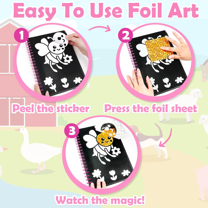 FUNNYB&G Foil Art Crafts for Kids Ages 4-8 (Insects)