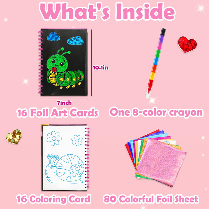 FUNNYB&G Foil Art Crafts for Kids Ages 4-8 (Insects)