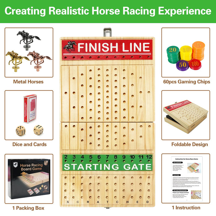 FUNNYB&G 21 inches Horse Race Board Game
