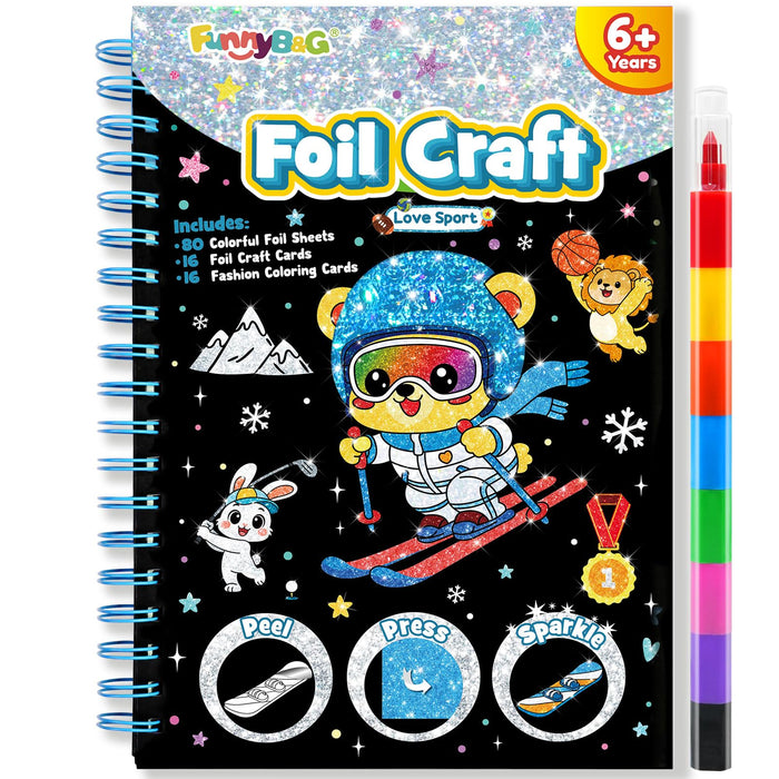 FUNNYB&G Foil Art Craft Kit for Kids（Love Sport）