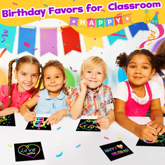 FUNNYB&G 240 PCS Rainbow Scratch Paper Art Kit for Kids