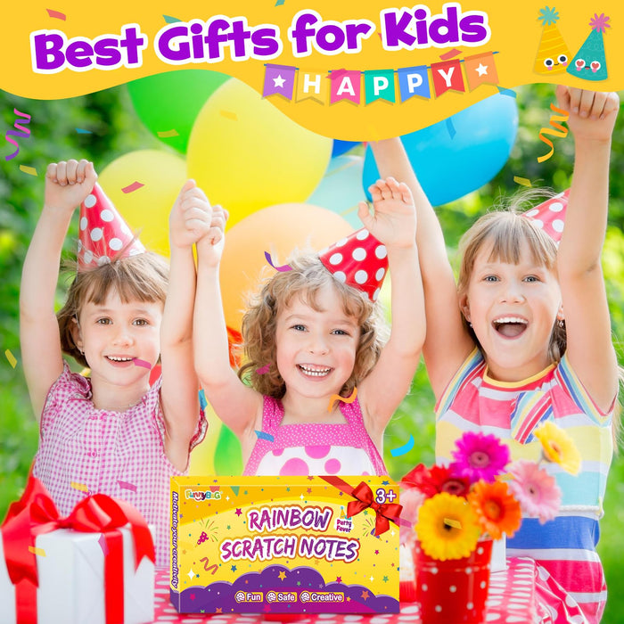 FUNNYB&G 240 PCS Rainbow Scratch Paper Art Kit for Kids
