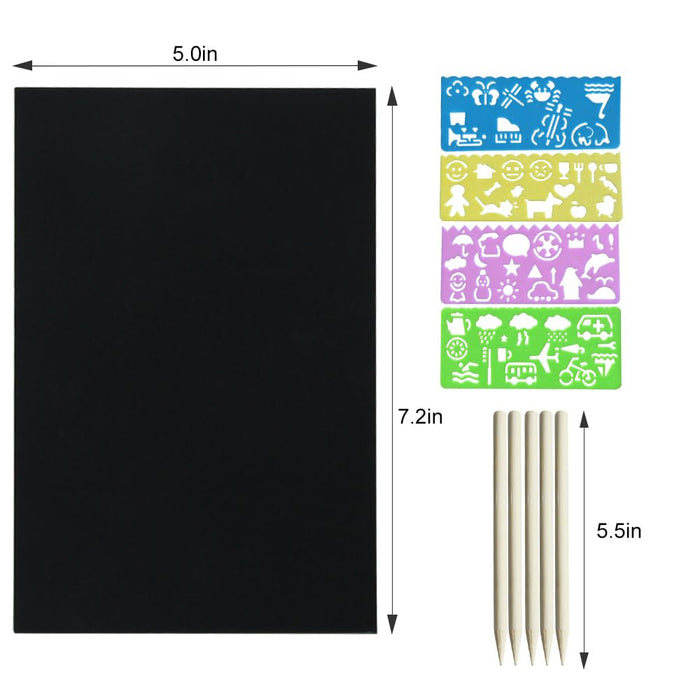 FUNNYB&G  60 Pcs Magic Rainbow Scratch Paper