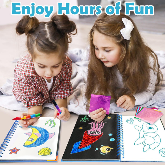 FUNNYB&G Foil Art Crafts for Kids Ages 4-8 (Ocean)