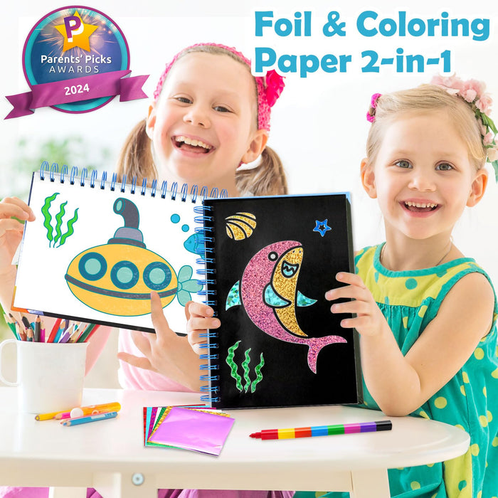 FUNNYB&G Foil Art Crafts for Kids Ages 4-8 (Ocean)