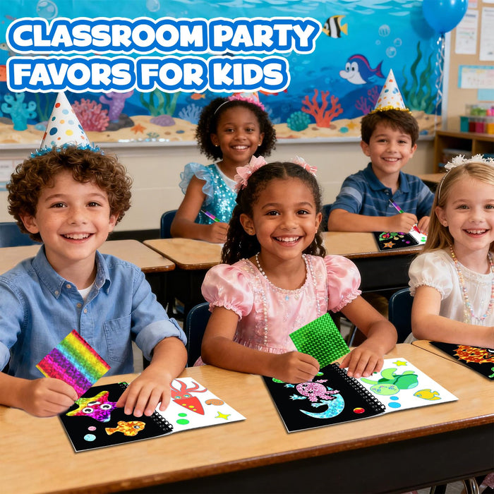 FUNNYB&G 24 Pack  Foil Art Party Favors for Kids (Ocean)