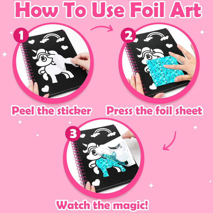 FUNNYB&G Foil Art Crafts for Kids Ages 4-8(Princess)