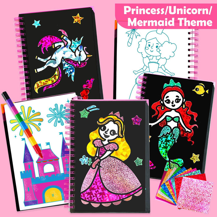 FUNNYB&G Foil Art Crafts for Kids Ages 4-8(Princess)