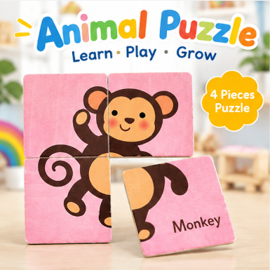 4-Piece Jigsaw Puzzles for Kids – Educational Puzzle Toy Set