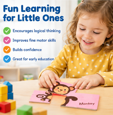 4-Piece Jigsaw Puzzles for Kids – Educational Puzzle Toy Set