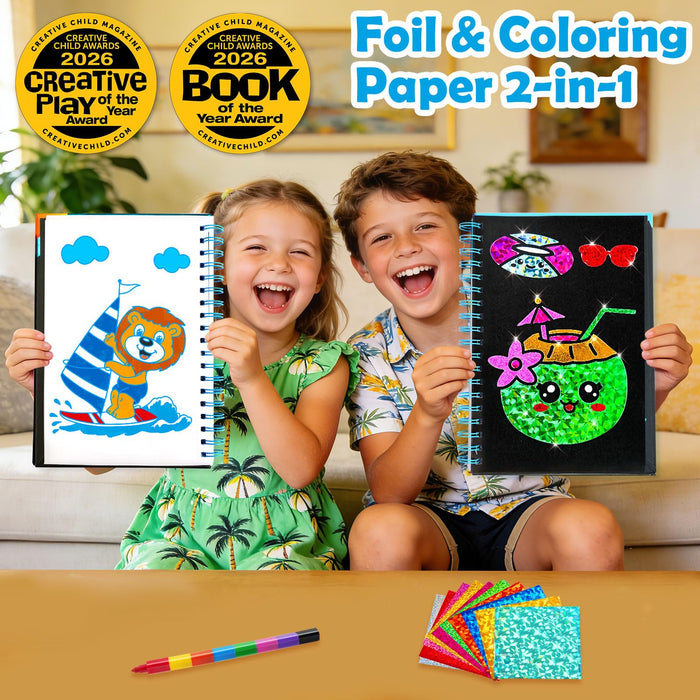 FUNNYB&G Foil Art Crafts for Kids Ages 4-8(Summer)