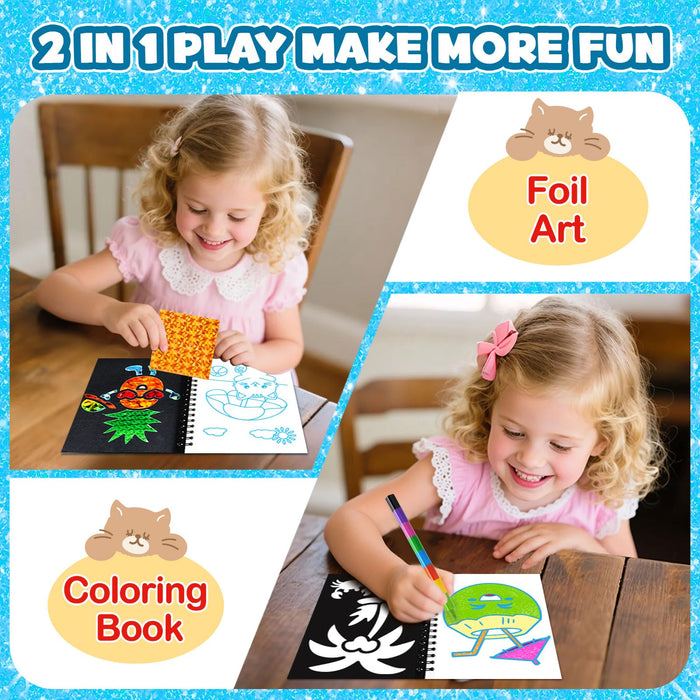 FUNNYB&G 24 Pack Foil Art Party Favors for Kids (Summer)