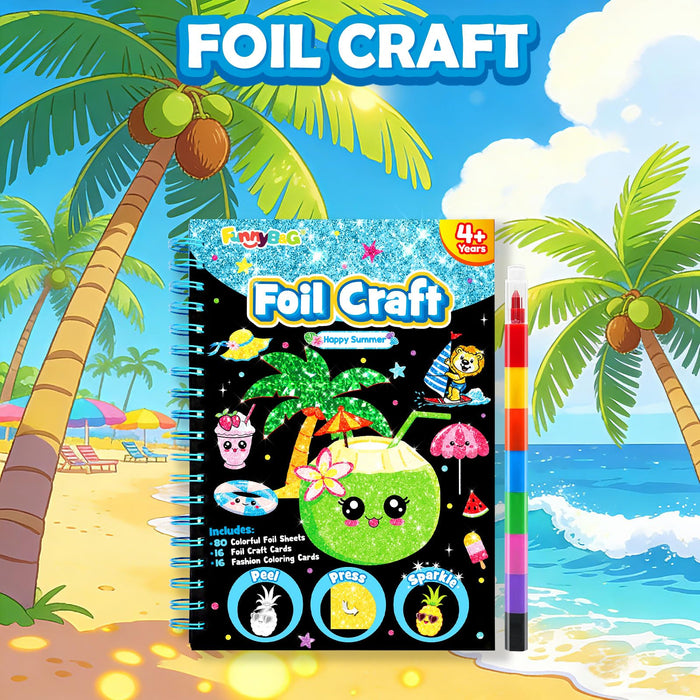 FUNNYB&G Foil Art Crafts for Kids Ages 4-8(Summer)
