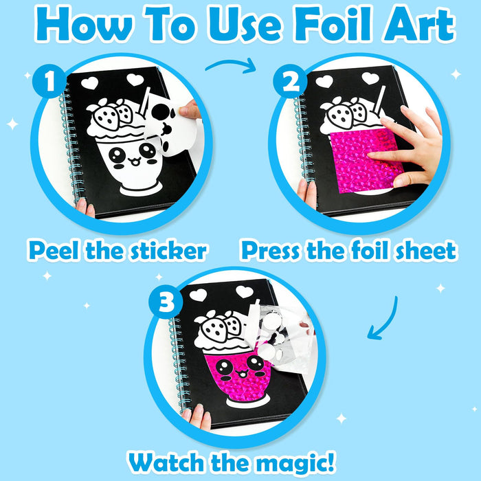 FUNNYB&G Foil Art Crafts for Kids Ages 4-8(Summer)