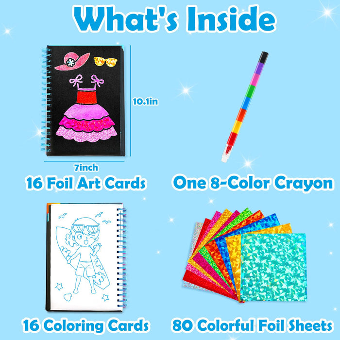 FUNNYB&G Foil Art Crafts for Kids Ages 4-8(Summer)