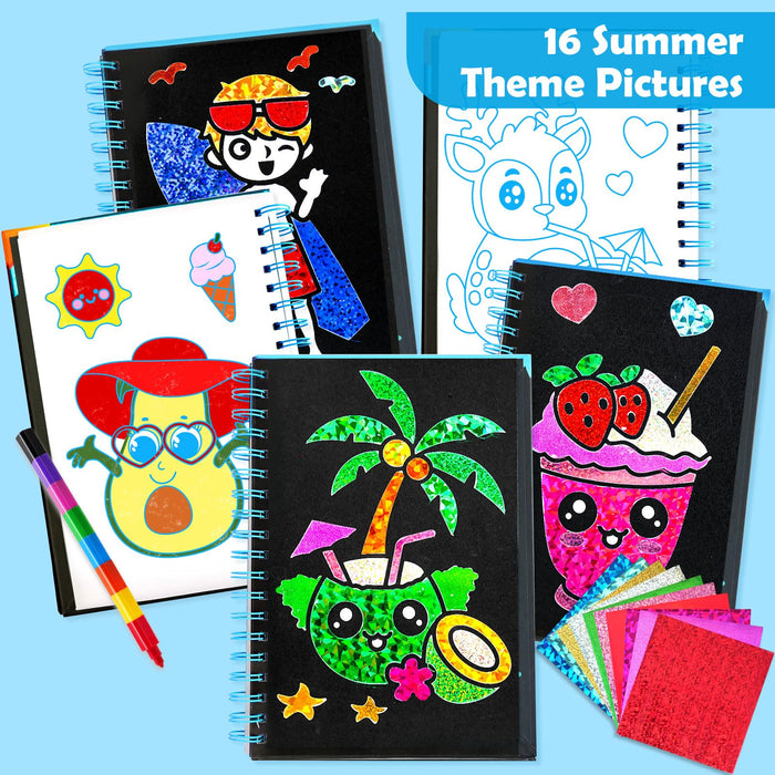 FUNNYB&G Foil Art Crafts for Kids Ages 4-8(Summer)