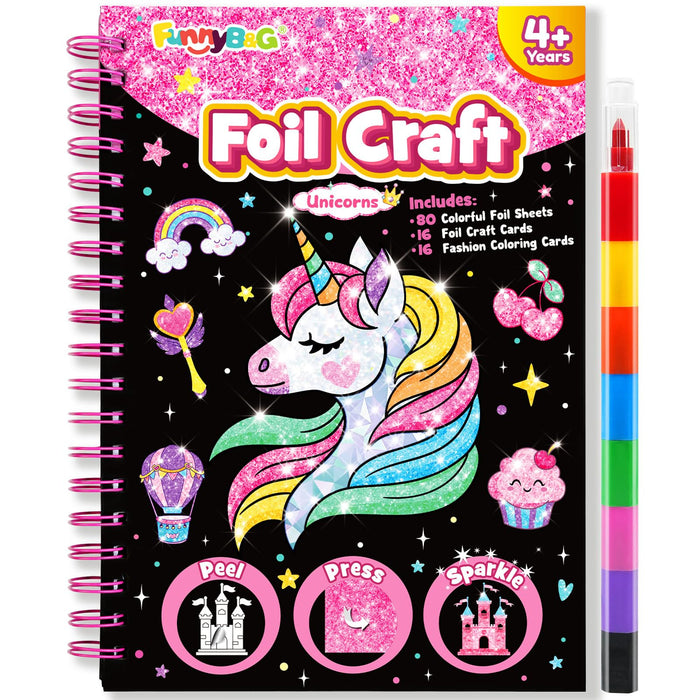 FUNNYB&G Foil Art Crafts for Kids Ages 4-8 (Unicorns)