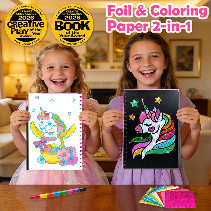 FUNNYB&G Foil Art Crafts for Kids Ages 4-8 (Unicorns)