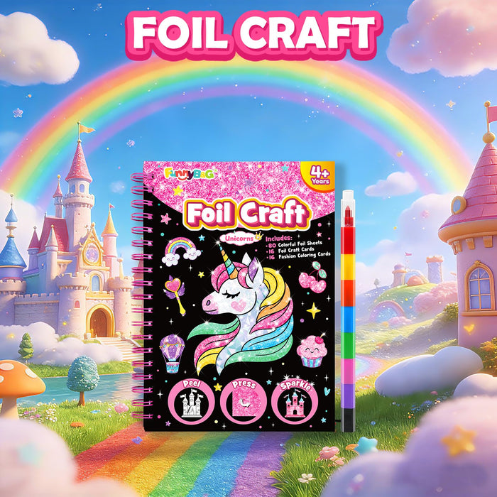 FUNNYB&G Foil Art Crafts for Kids Ages 4-8 (Unicorns)