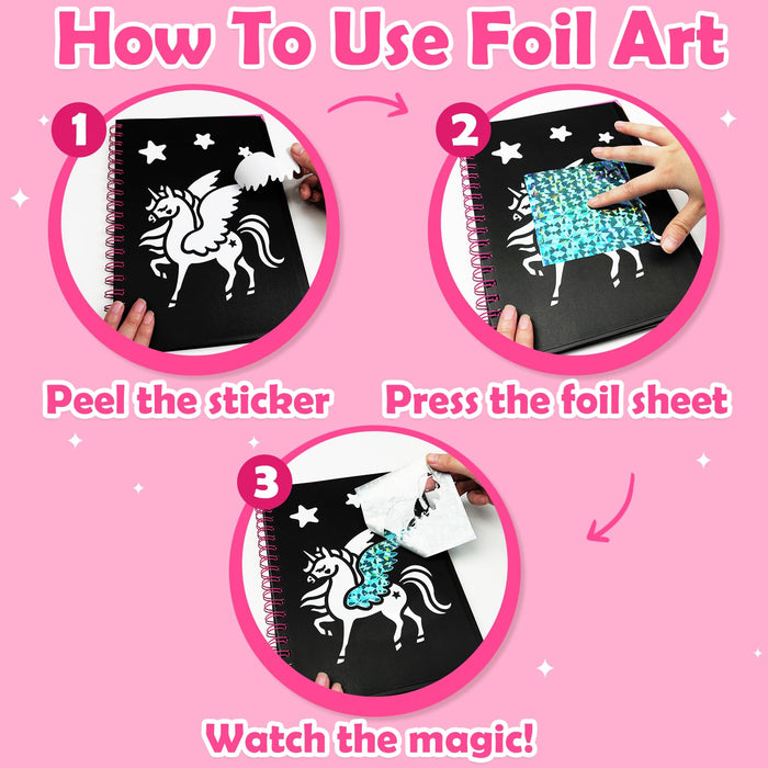 FUNNYB&G Foil Art Crafts for Kids Ages 4-8 (Unicorns)