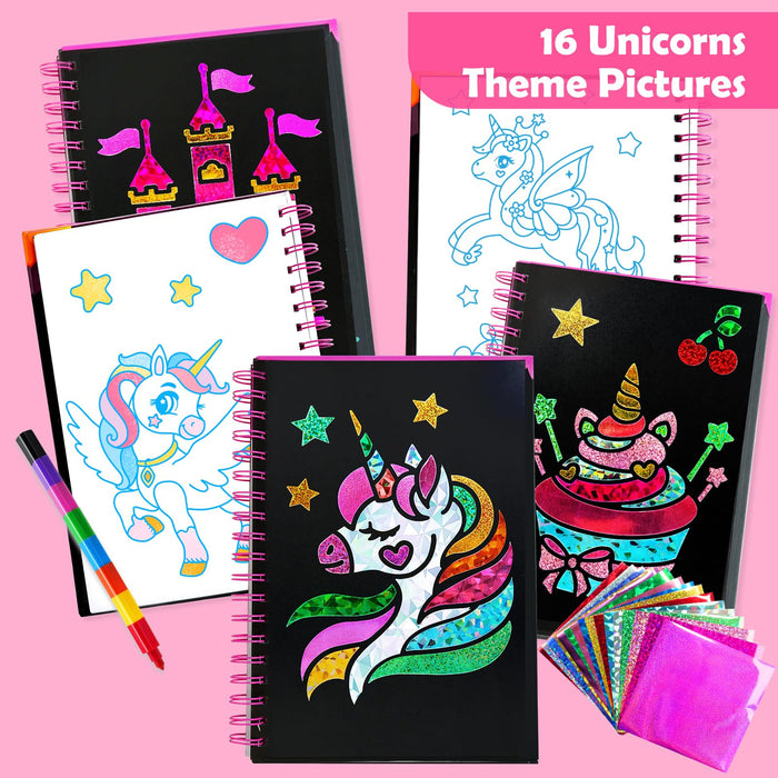 FUNNYB&G Foil Art Crafts for Kids Ages 4-8 (Unicorns)
