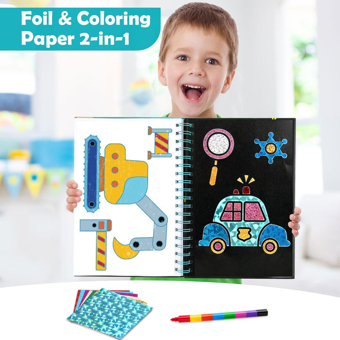 FUNNYB&G Foil Art Crafts for Kids Ages 4-8 (Vehicle)